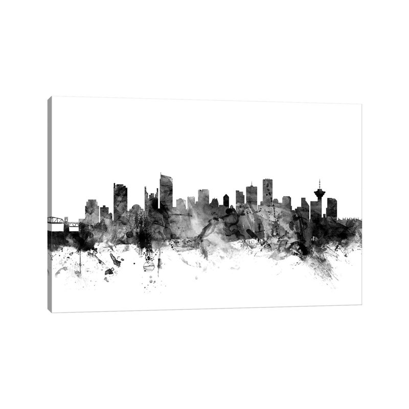Vancouver, Canada In Black And White by Michael Tompsett - Wrapped Canvas Gallery-Wrapped Canvas Giclée