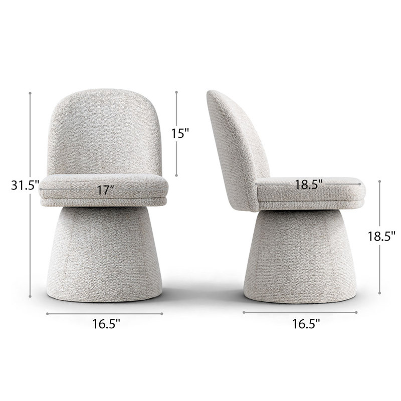Upholstered 360°Swivel Vanity Chair