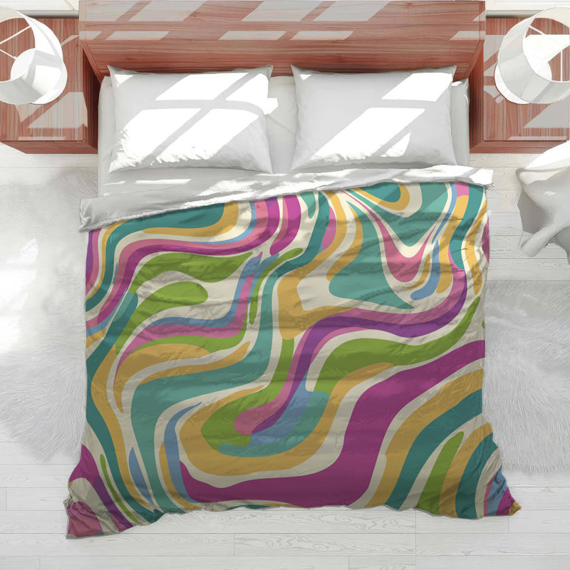 Abstract Swirl Bedding Abstract Comforter Modern, Twin Comforter