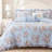 Piece King Bedding Sets, Blue Floral Microfiber Comforter, Farmhouse