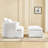 Space Chair With Corduroy Footrest - Adds Style To Dorm Comfortable Upholstered Fits Small Apartments And Dorms Stylish Addition-588083845