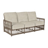Newport 79" Wide Outdoor Wicker Patio Sofa with Cushions