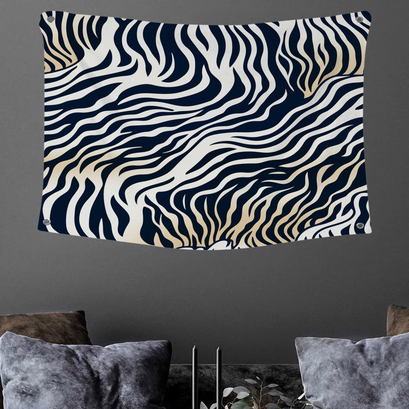 Tapisserie murale zèbre - Décoration murale animal, H 68 po x l 80 po