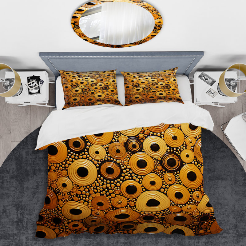 Ensemble de housse de couette Midnight Marigold Siral II - Abstract Collages