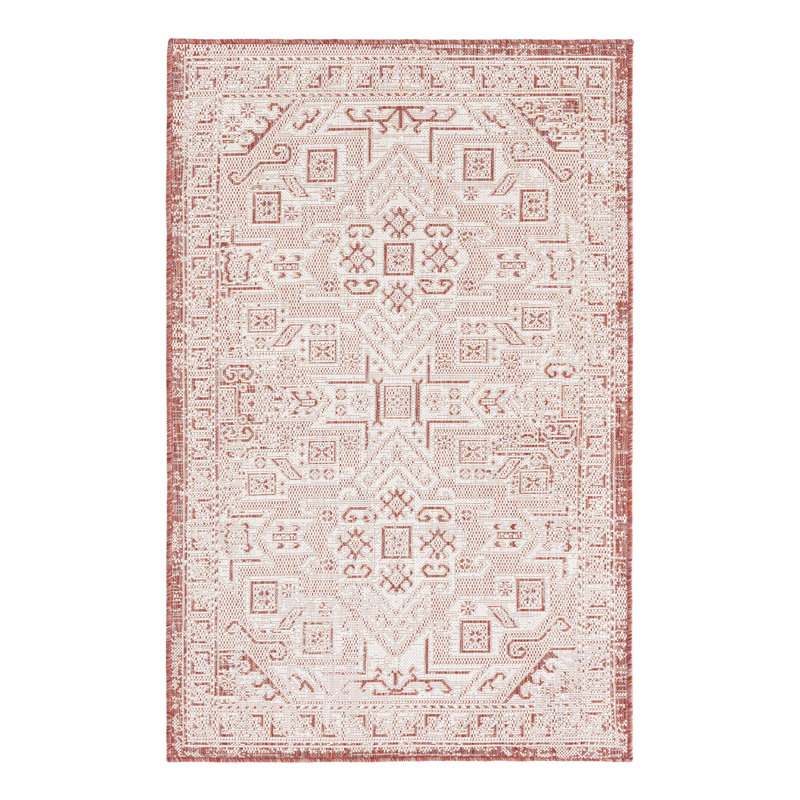 Tapis intérieur / extérieur bleu Allexis Southwestern, Rectangle 3 pi 3 po x 5 pi 3 po