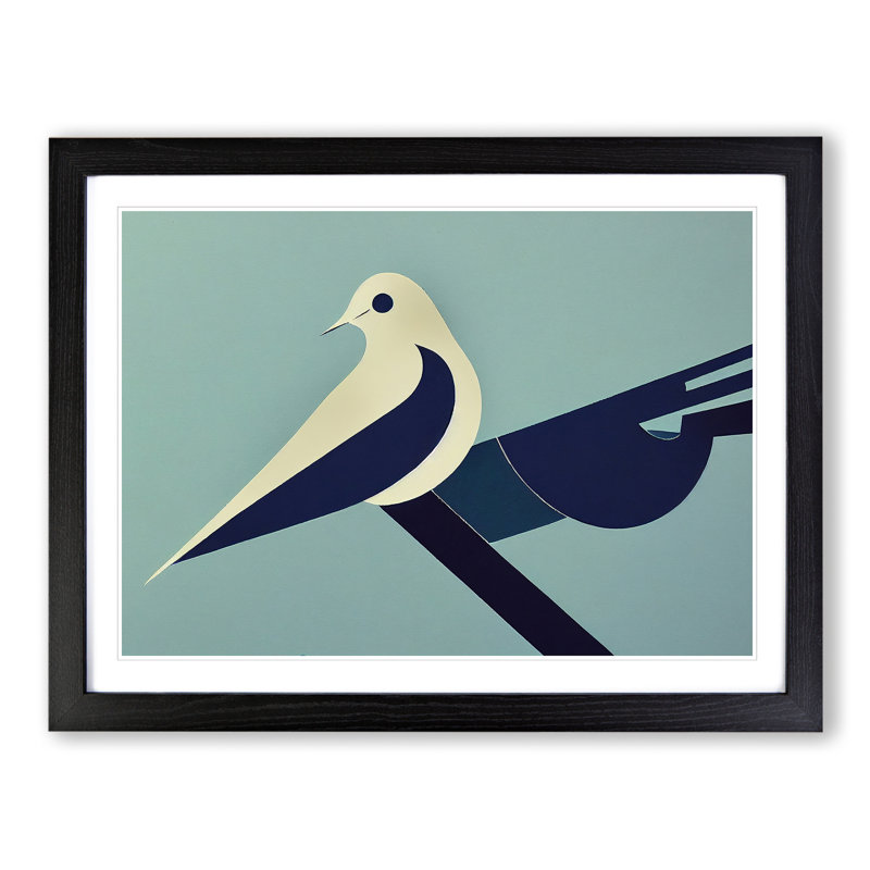 Dove Bird - Framed Print, Black Framed, 46cm H x 64cm W