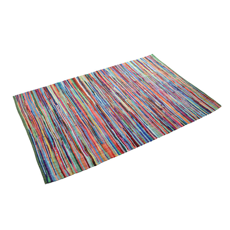 Nisbet Chindi Handwoven Multicolour Rag Rug, Rectangle 70 x 140cm
