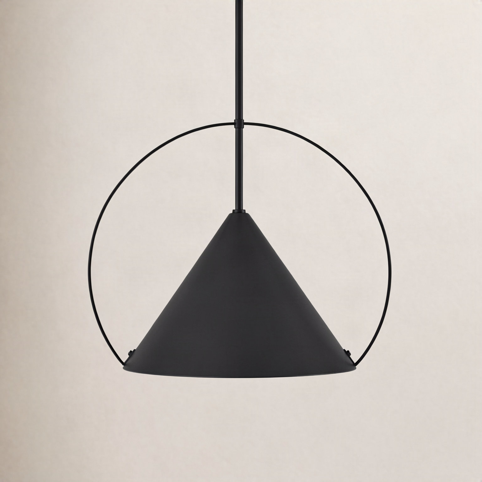 Nicholaus Single Light Metal Dimmable Pendant, Black / Gold, 15.25" H x 18" W x 18" D