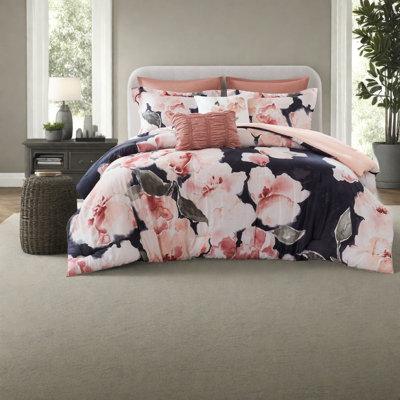 Modern Cotton Bedding Sets, 7-piece Cal King Comforter Collection For Home