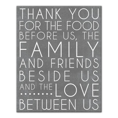 " Food Blessing Prayer Gray "