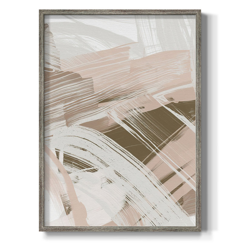 Earthtone Swipe I Framed Print - Solid Wood, 15" H x 12" W