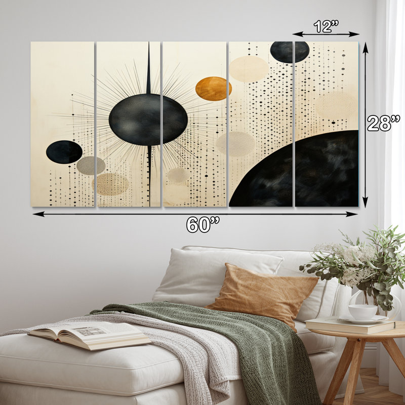Beige noir Mid Century Minimalist Oasis 5 pièces