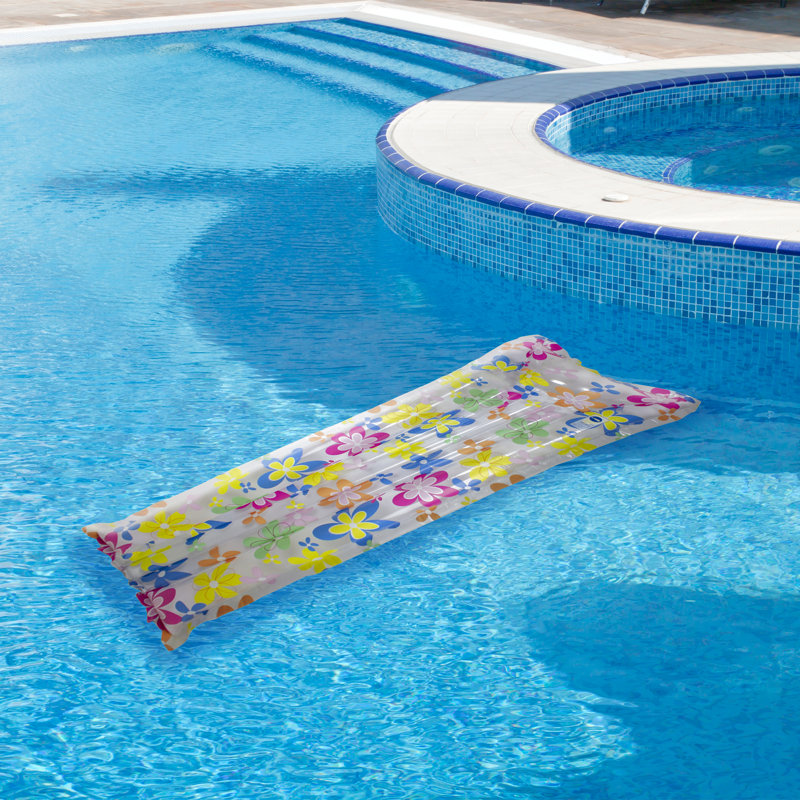 Pool Central 6' Blue Flowers Inflatable Swimming Pool Float | Wayfair