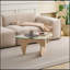 Bronte avec plateau en verre et pieds robustes-131431000
