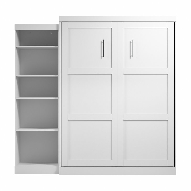 Lit escamotable avec rangement Arlex, Blanc, Reine
