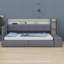 Lit de jour rembourré avec repose-pieds de rangement, tiroirs, tablettes, USB et DEL-720656603