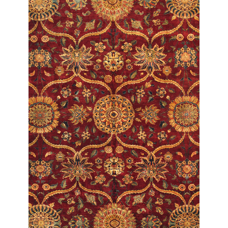 Tapis rouge / ivoire Agra