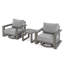 Ensemble de conversation d'extérieur en aluminium 3 pièces avec chaises pivotantes, coussins gris et table d'appoint Adden-122876021