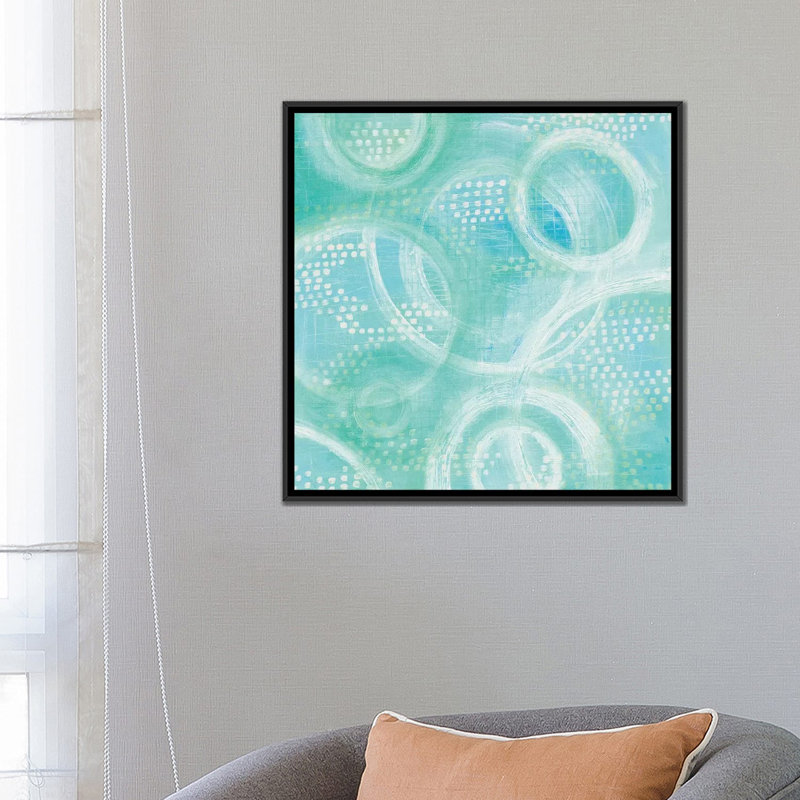 « va dans cercles i », impression sur toile tendue, H 26 po x l 26 po x P 1,5 po, Toile avec cadre noir, Pas de tapis
