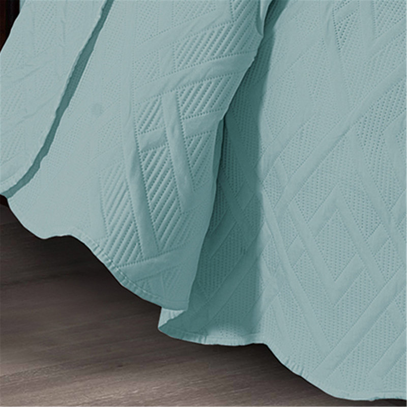 5pcs Quilt Bed Cover Set Reversible Premium Soft Bedspread Coverlet Bedding Set, Blue