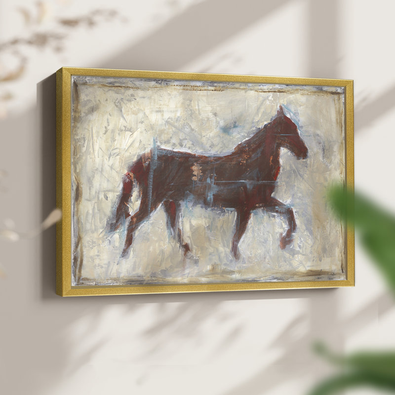 Iron Equine II - Reproduction encadrée - Restickable, H 8 po x l 10 po, Or