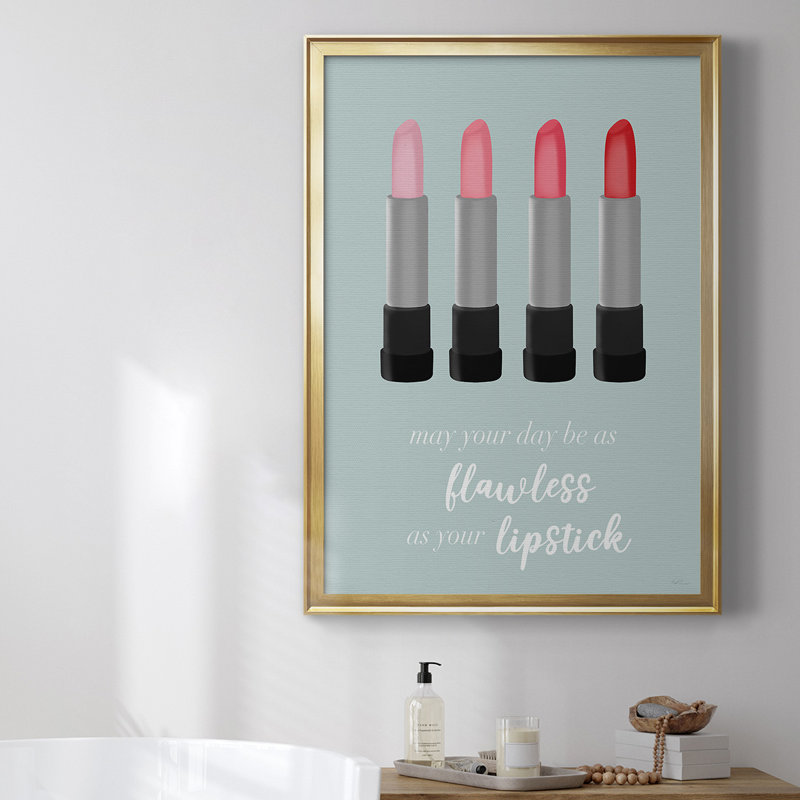Toile encadrée de qualité supérieure avec rouge à lèvres impeccable - prête à être accrochée, L 18,5 po x H 24,5 po