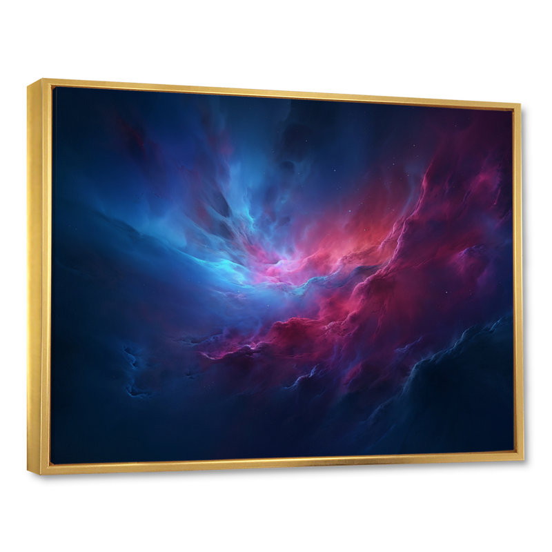 Abstract_Night_Sky_In_ The_Upper_Atmosphere IV, H 12 po x l 20 po x P 1 po, Toile avec cadre flottant or