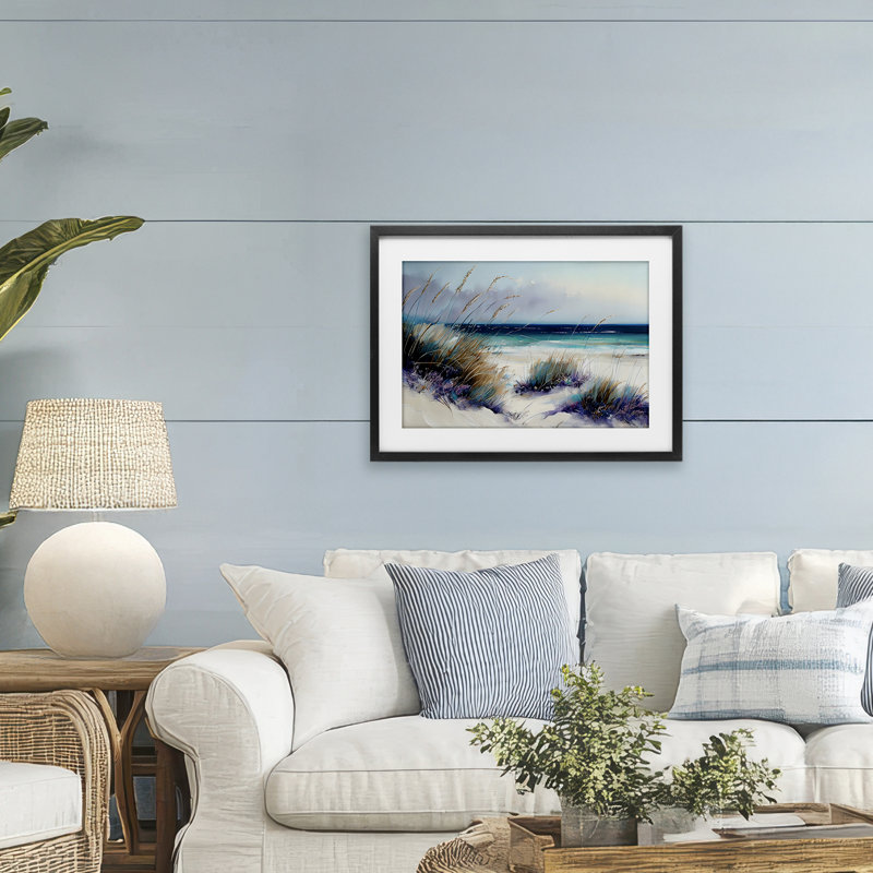«Euphoria Beach Dunes», reproduction encadrée sous verre, conception de Sasha, H 17 po x l 23 po, Noir