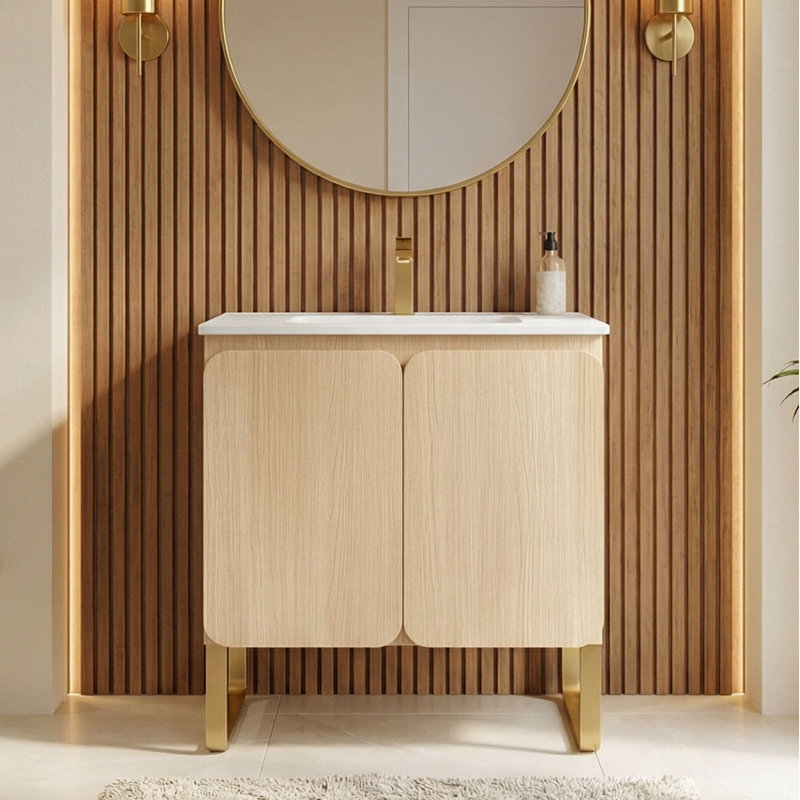 30" Modern Freestanding Bathroom Vanity with 2 Doors