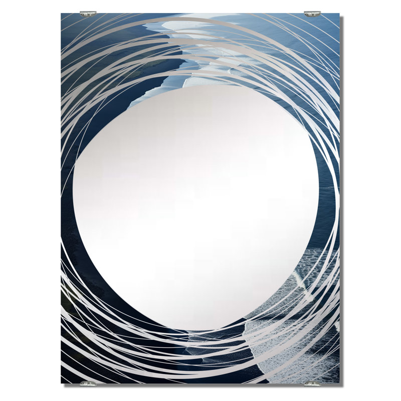 Covey - Grand miroir mural plage et océan, 32 po x 24 po
