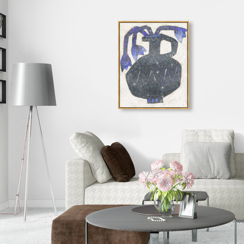 Indigo Vase Print by Oliver Gal, 21"H x 17"W, Gold Floater Frame