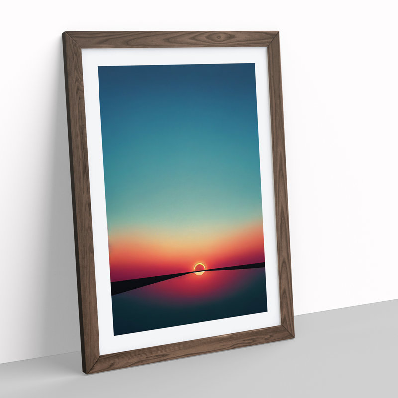 Mind Blowing Sunset - Framed Print, 64cm H x 46cm W x 2cm D, Walnut