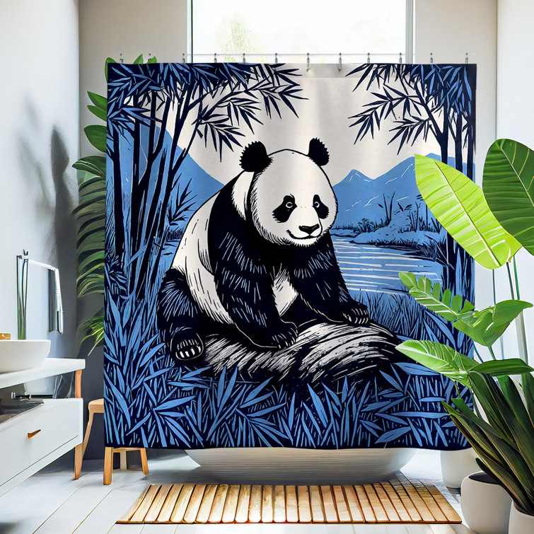 ULLI HOME Clover Panda Bear Shower Curtain - Wayfair Canada