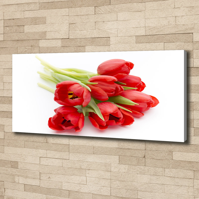 Red Tulips - Wrapped Canvas Print