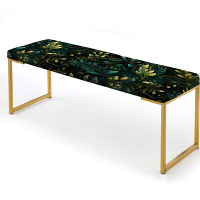 Emerald Canopy Forest - Botanical Upholstered Gold Bench