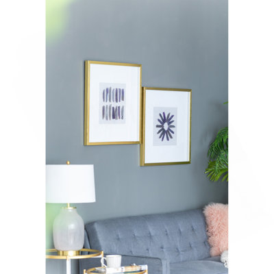 23.5“ X 23.5" Grace Purple Agate Shadow Boxes Wall Art, Set Of 2