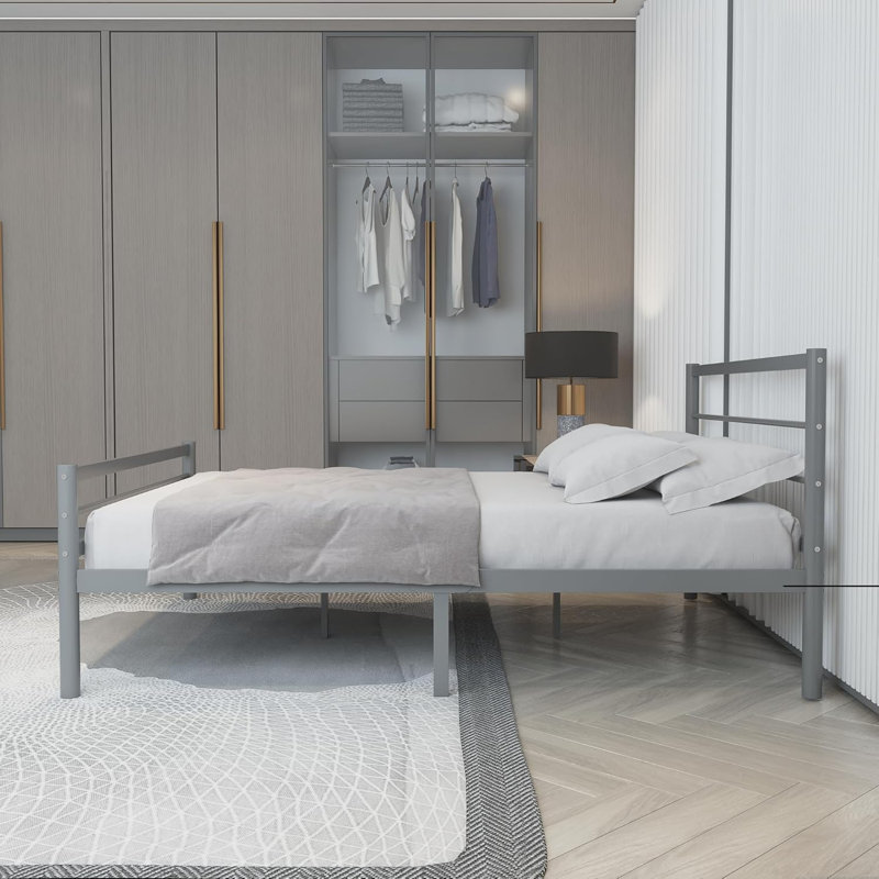 Chester Metal Platform Bed Frame With Headboard And Footboard, Strong Premium Steel Mesh Base, Under Bed Storage Space, Easy Assembly
