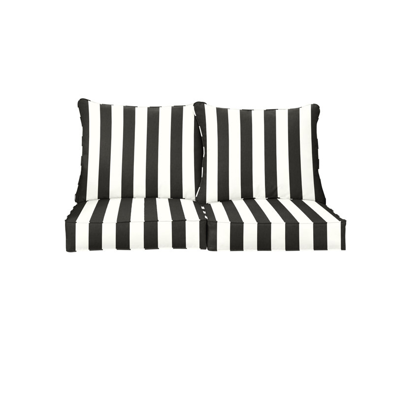 Sunbrella Outdoor Loveseat Pillow and Cushion Set, 23 in W x 25 in D x 5 in H, Sunbrella - Cabana Classic