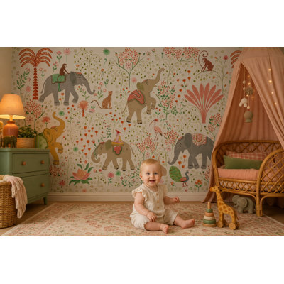 Papier peint fantaisiste Elephants Global Inspired