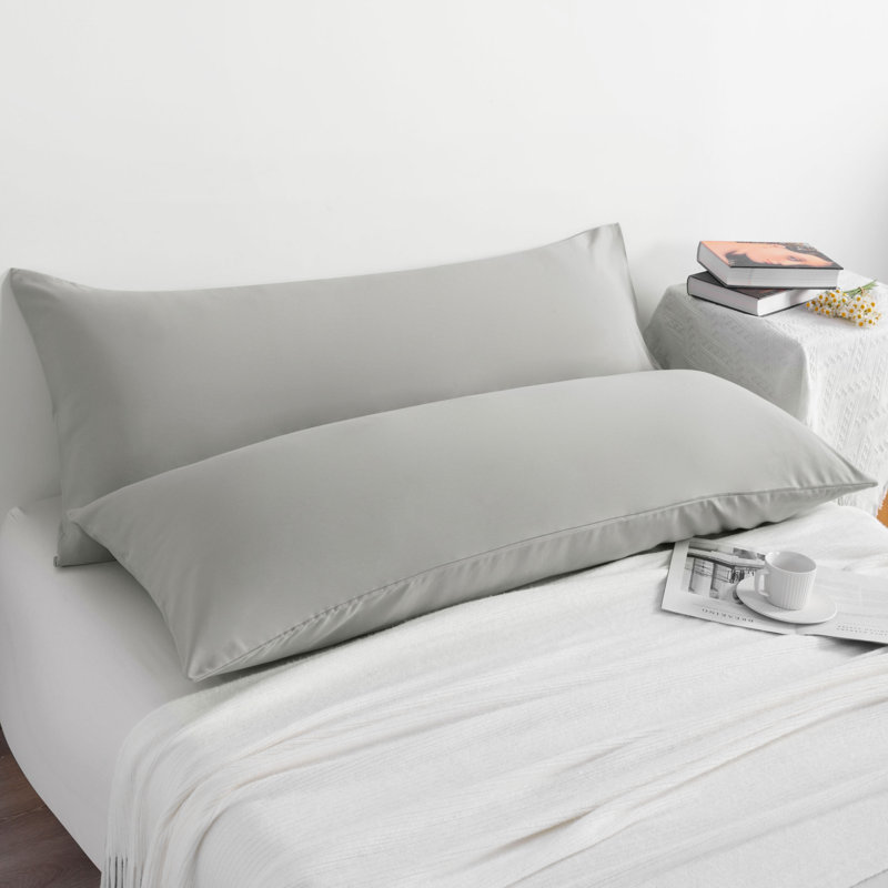 2PC Hypoallergenic Microfiber body pillowcase, Light Gray
