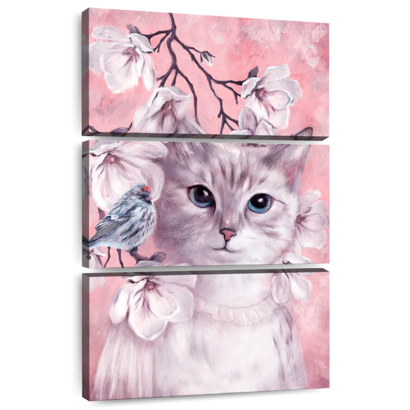 Chat rose Brampt, H 32 po x l 20 po