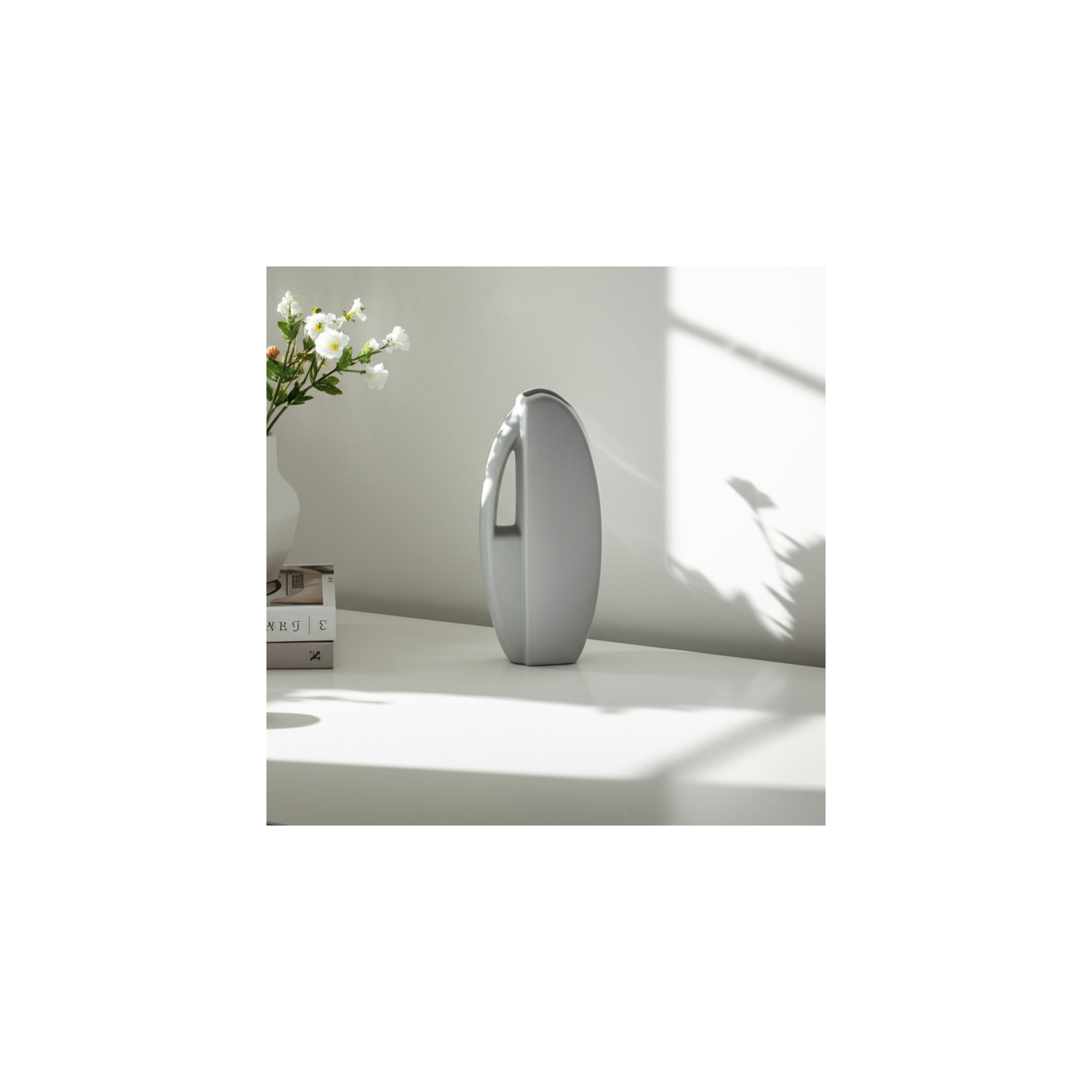 Macey Ceramic Watering Can - Contemporary Creative Glacier Gray Garden Tool - Indoor or Outdoor Garden Decorative Accent - Garden Gift Idea