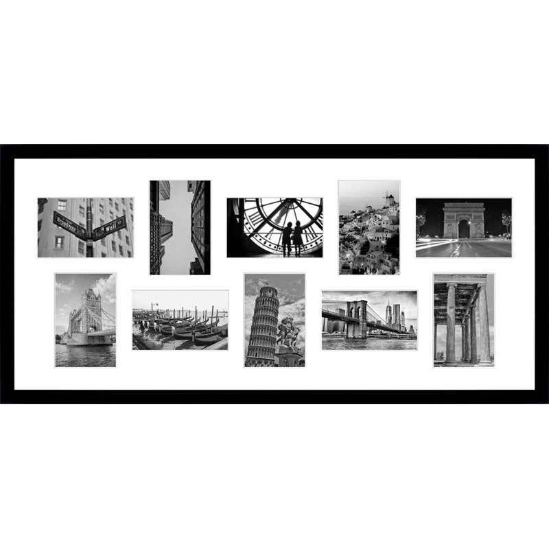 Kuniza Wood Picture Frame with Mat, Black