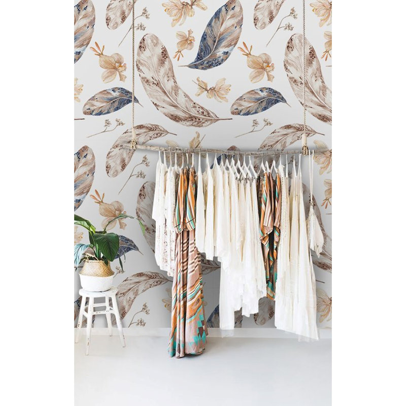 Galilaia Fall Feathers Goldendesign Wallpaper, 208 x 146cm