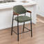 Tabouret de comptoir rembourré avec accoudoirs Devane-123161715