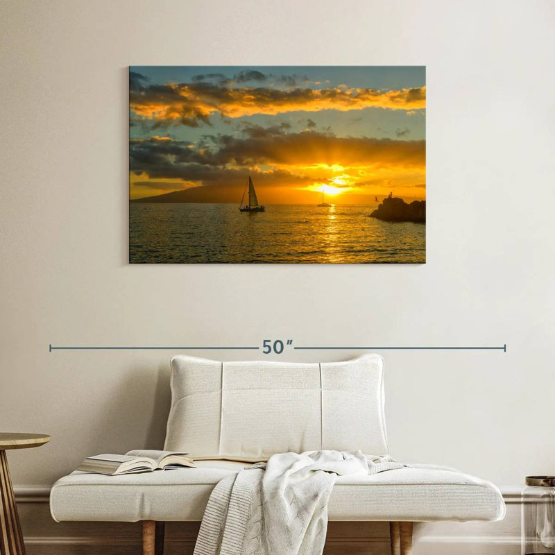 Kaanapali Gillard, gens au coucher du soleil, H 26 po x l 39 po