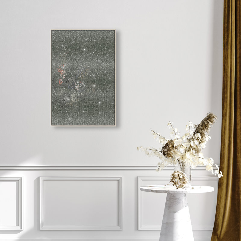 Dancing Petals II Print by Oliver Gal, 21"H x 31"W, Silver Floater Frame