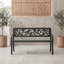 Miyoshi Steel Garden Bench Outdoor Seating Rose Style Patio Bench For Garden Patio Balcony & Lawn