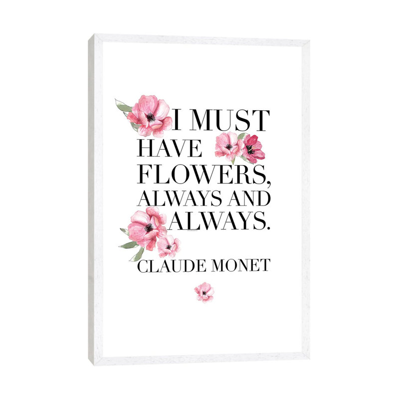 I Must Have Flowers 1 Piece Wall Art on Canvas, 152.5 cm H x 101.5 cm W, White Framed