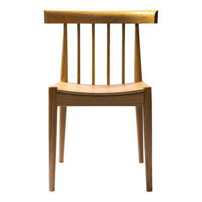 Natural Wood Slat Back Dining Side Chair